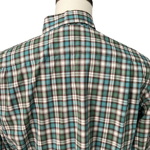 Southern Tide Men's Teal Green Plaid Classic Fit Button Down Shirt Sz L Preppy - Picture 4 of 5